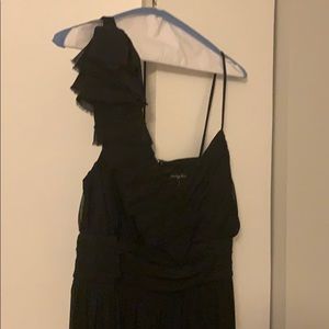Long one shouldered black dress